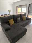 Sofá chaise lounge cinzento