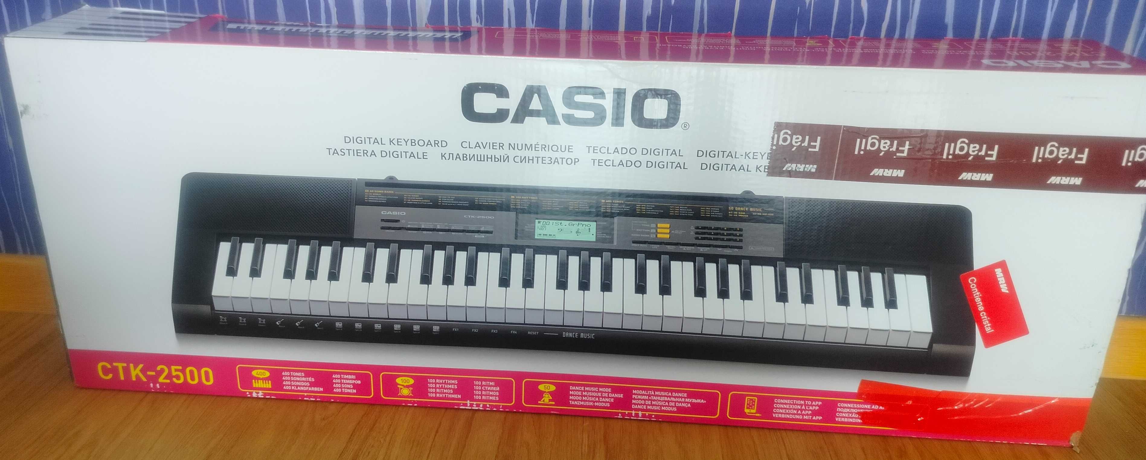 Piano - Casio Teclado Digital CTK-2500 + Mesa de Suporte