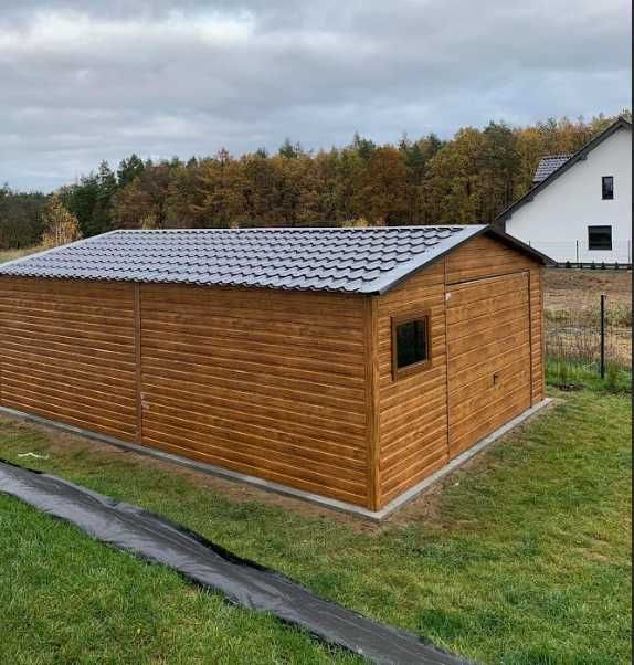 Garaż blaszany 5x6, garaże drewnopodobne, solidna konstrukcja