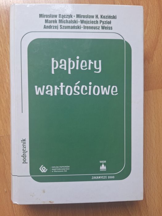 Papiery wartościowe Mirosław Bączyk Koziński Michalski Pyziol