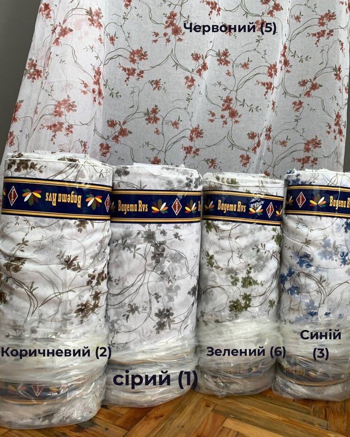 Тюль штори батист опт штори тюлі квіти