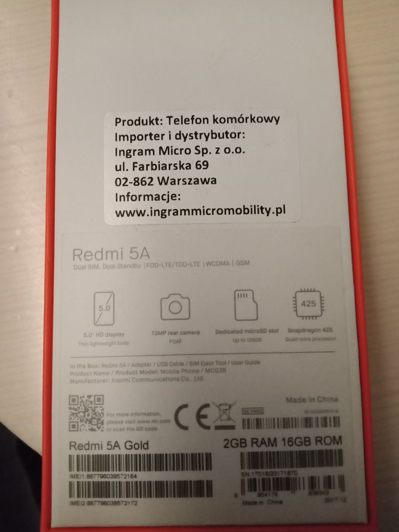 Xiaomi Redmi 5A Gold