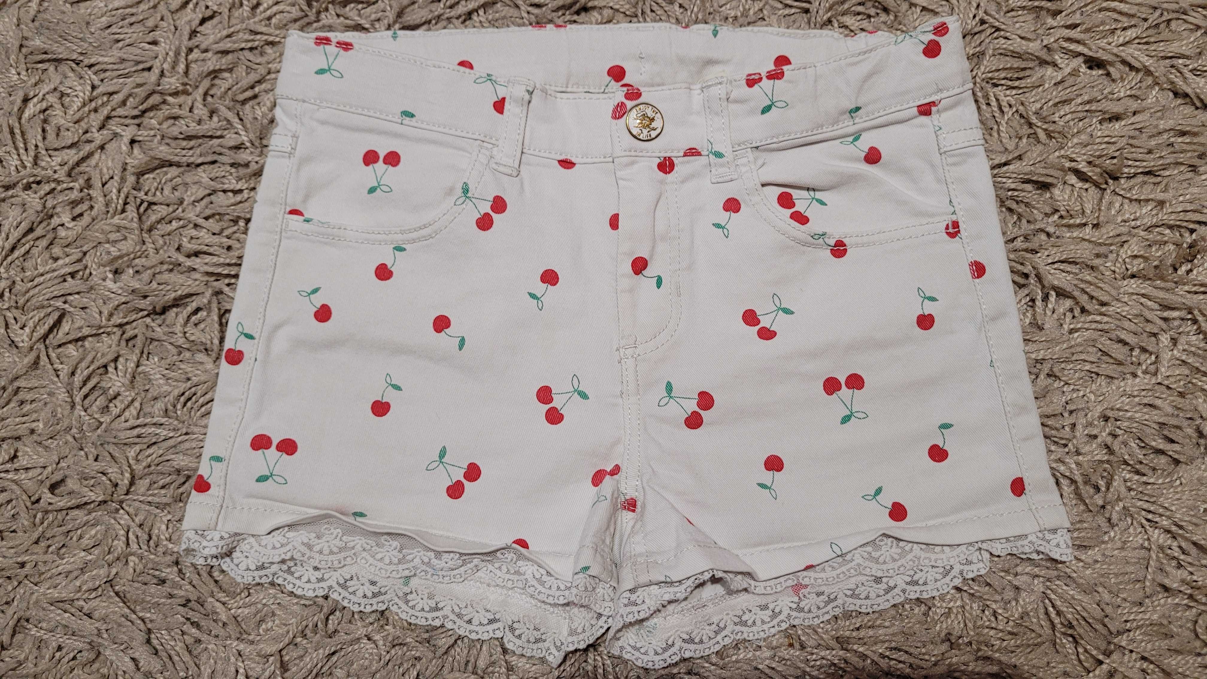 H&M jeansowe krótkie spodenki w wiśnie 134