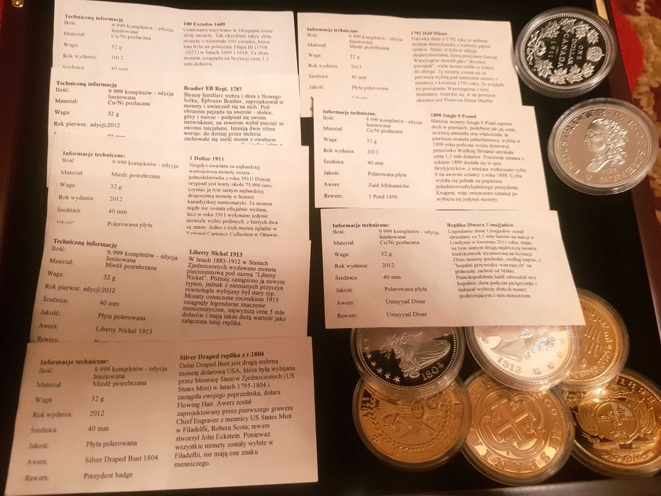 Kolekcja medali "Milionowa kolekcja" z certyfikatami autent
