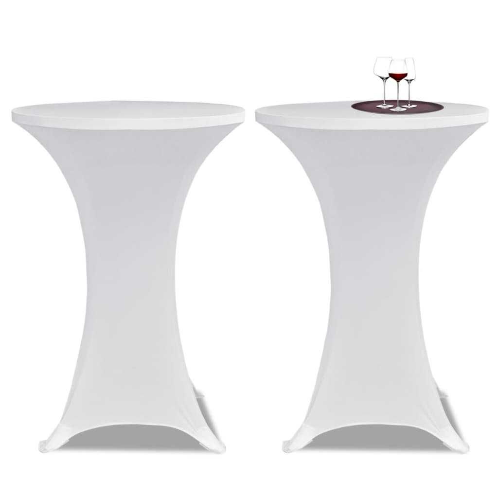 Obrus na stół barowy Ø 60 cm, biały, elastyczny, 2 szt.