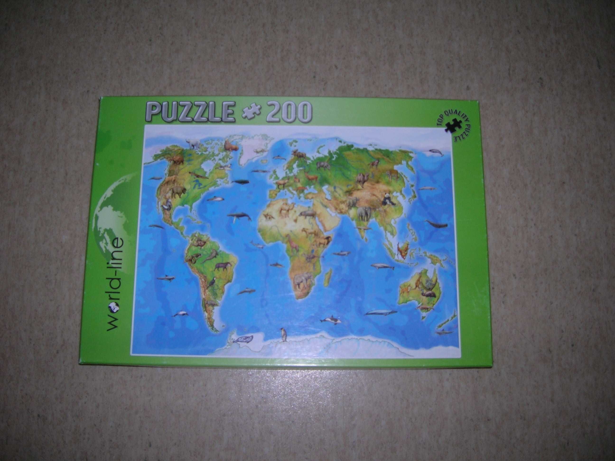 Puzzle 200 mapa Świata nasz świat 49X36 CM