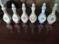 Conjunto de 6 garrafas em porcelana