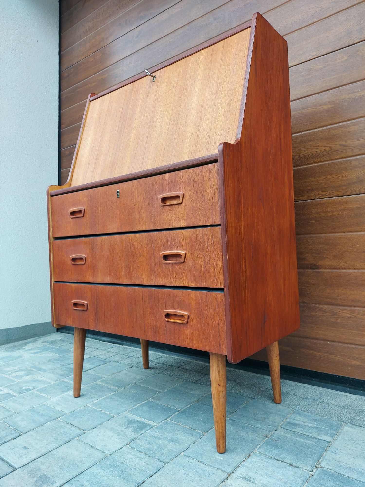 Komodka Sekretarzyk Biurko Dunski Design Lata 60 Oryginal Po Renowacji