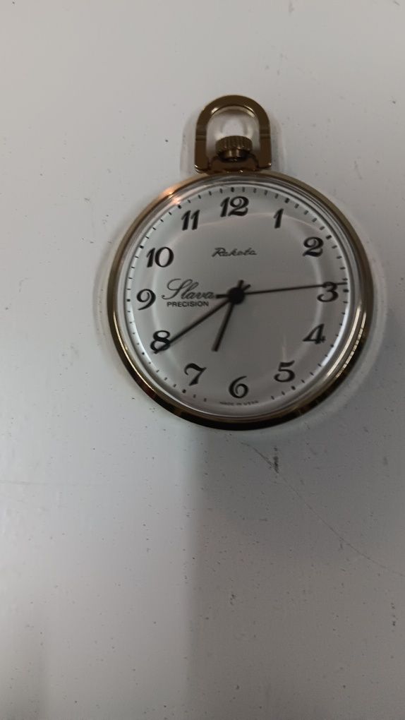 Relógio Homem corda bolso Slava impec.!
