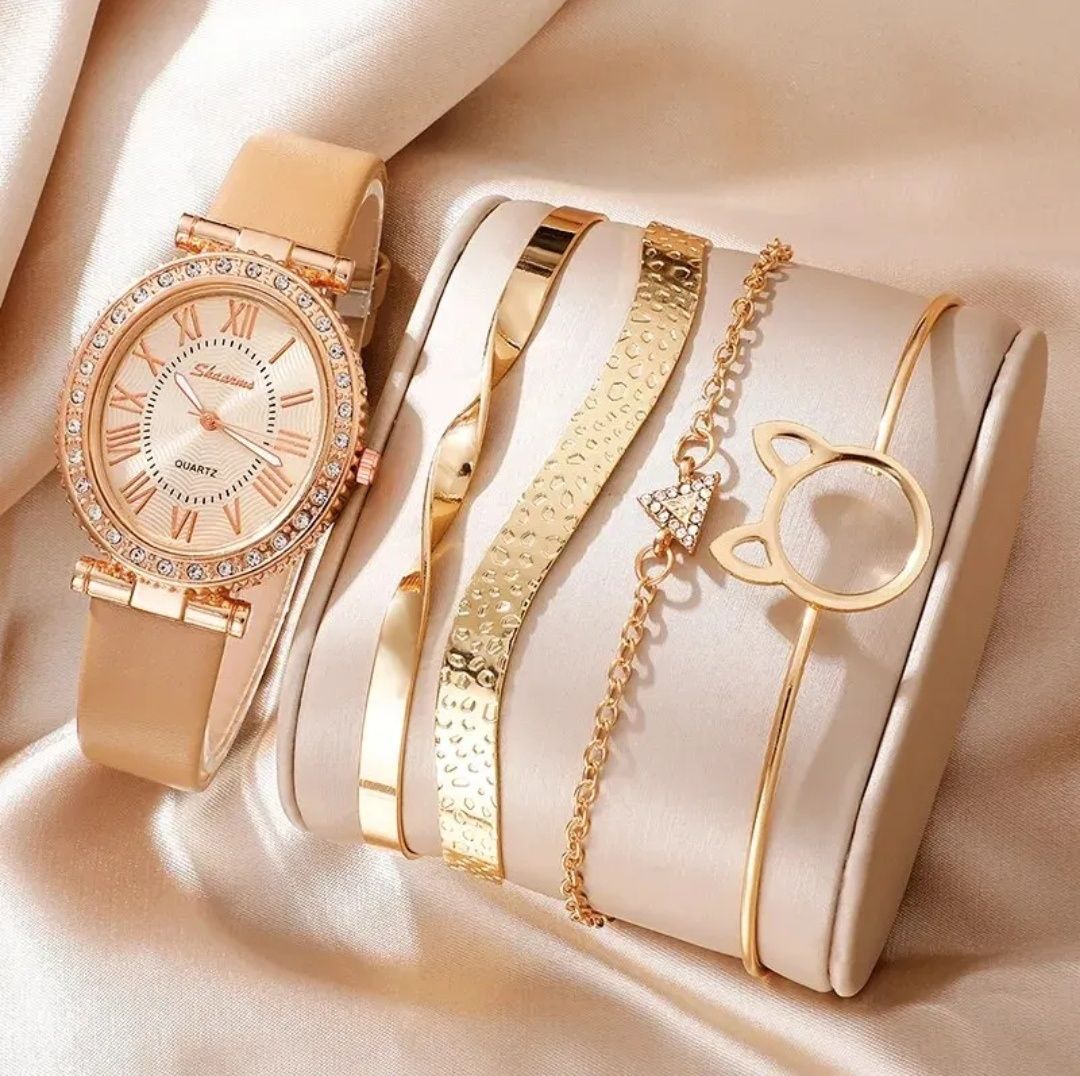 Luksusowy zegarek damski komplet