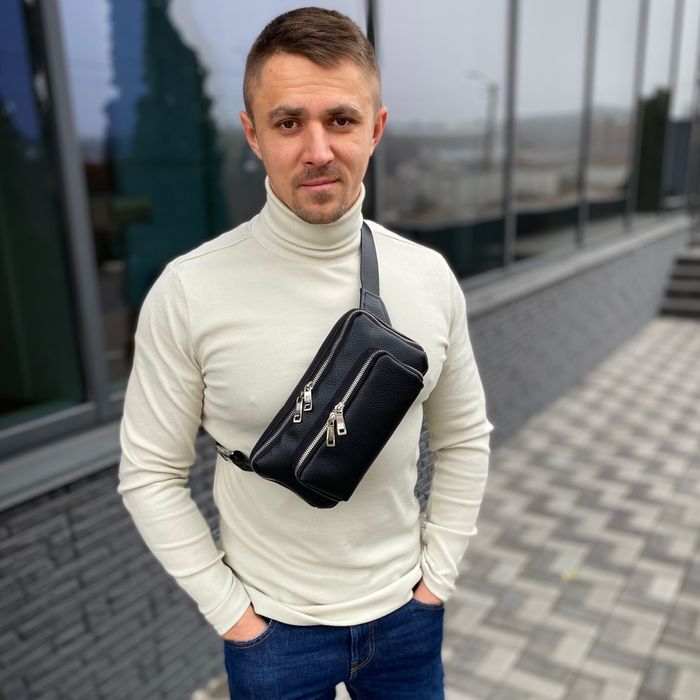 Чоловіча сумка слінг бананка через плече нагрудна сумка Crazy стильна