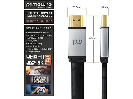 Cabo HDMI 2.1 4K-8K com 5 metros
