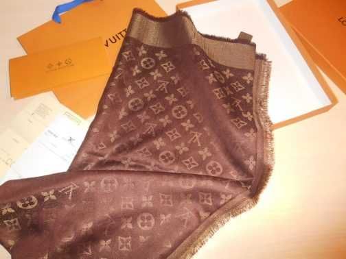 Louis Vuitton, Szal Szalik Chusta apaszka damski kasmir, Francja 01011