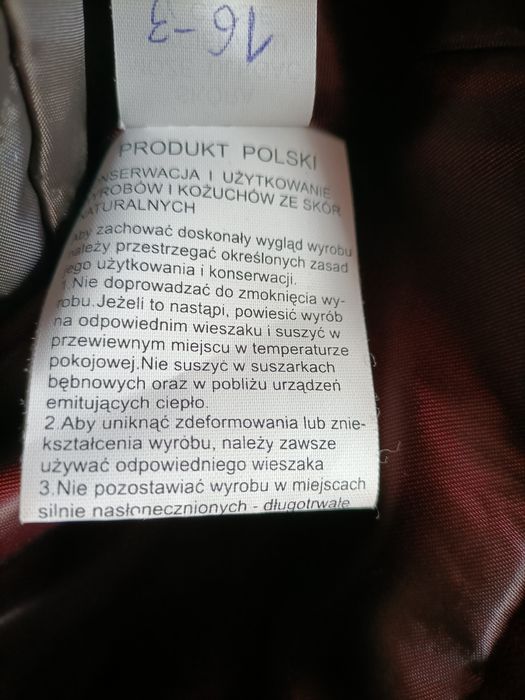 Bordowa kurtka skórzana damska skóra naturalna rozmiar 44 Carlo Sarti