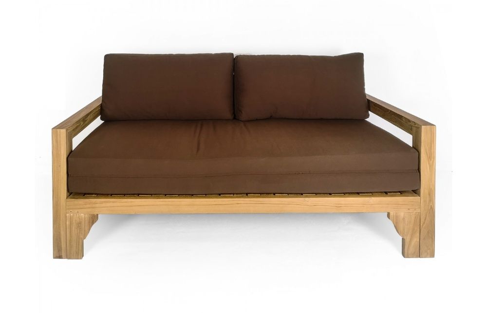 Sofa ogrodowa rozsuwana teak z poduchami