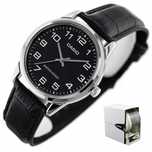 Zegarek Męski Casio Apollo +box +grawer Skórzany Cyfry Czarny Klasyczn