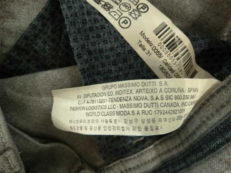 Spodnie Massimo Dutti Beżowe Bawełna Proste Nogawki Slim Fit L