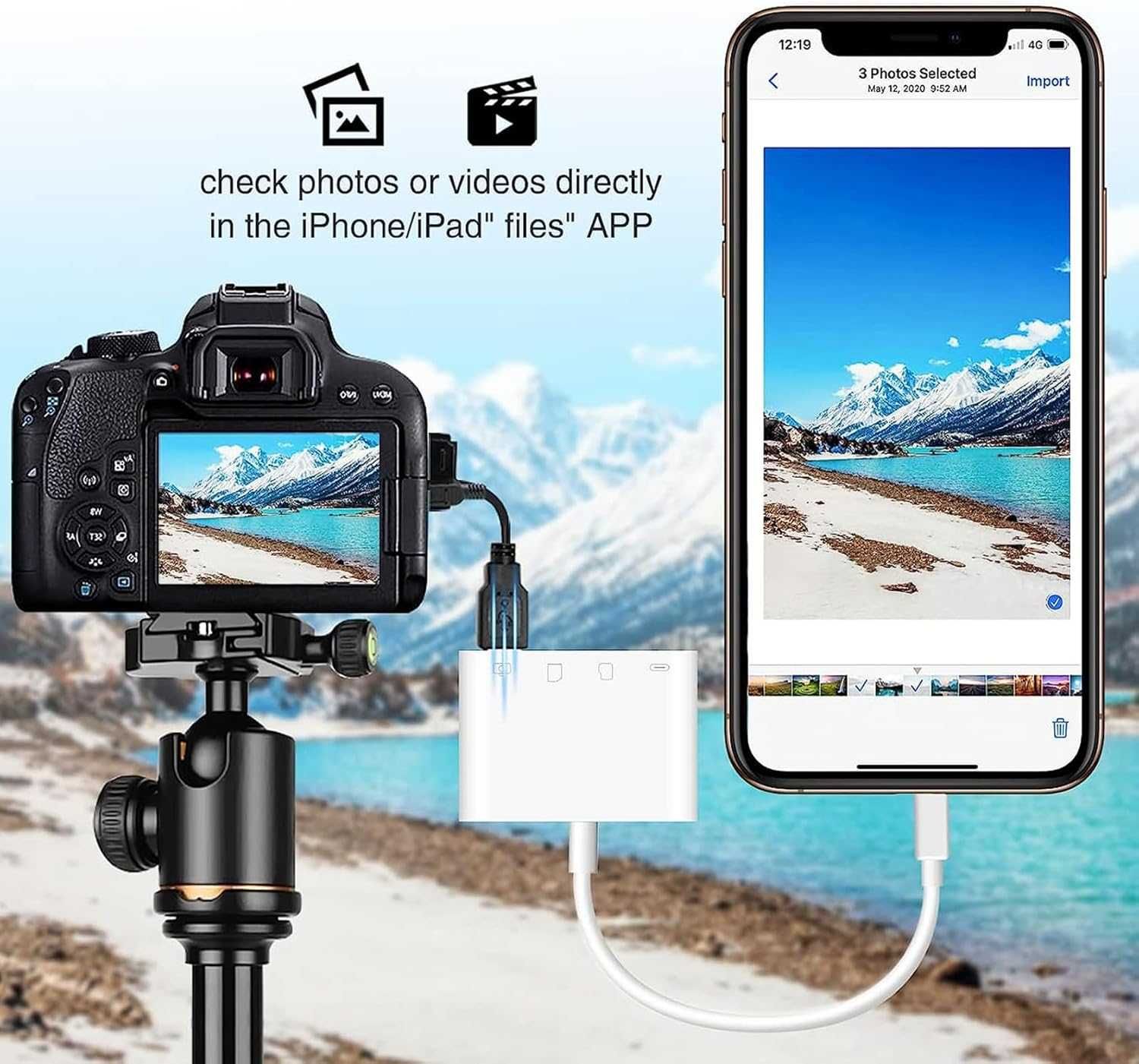 Czytnik kart USB C na SD, Aieloar 4 w 1 iPhone 15 Pro Max