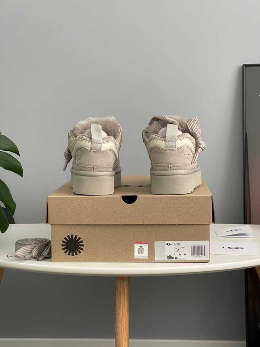 Женские ботинки UGG Lowmel Sneaker Platform Grey 36-41 Натур Замша!