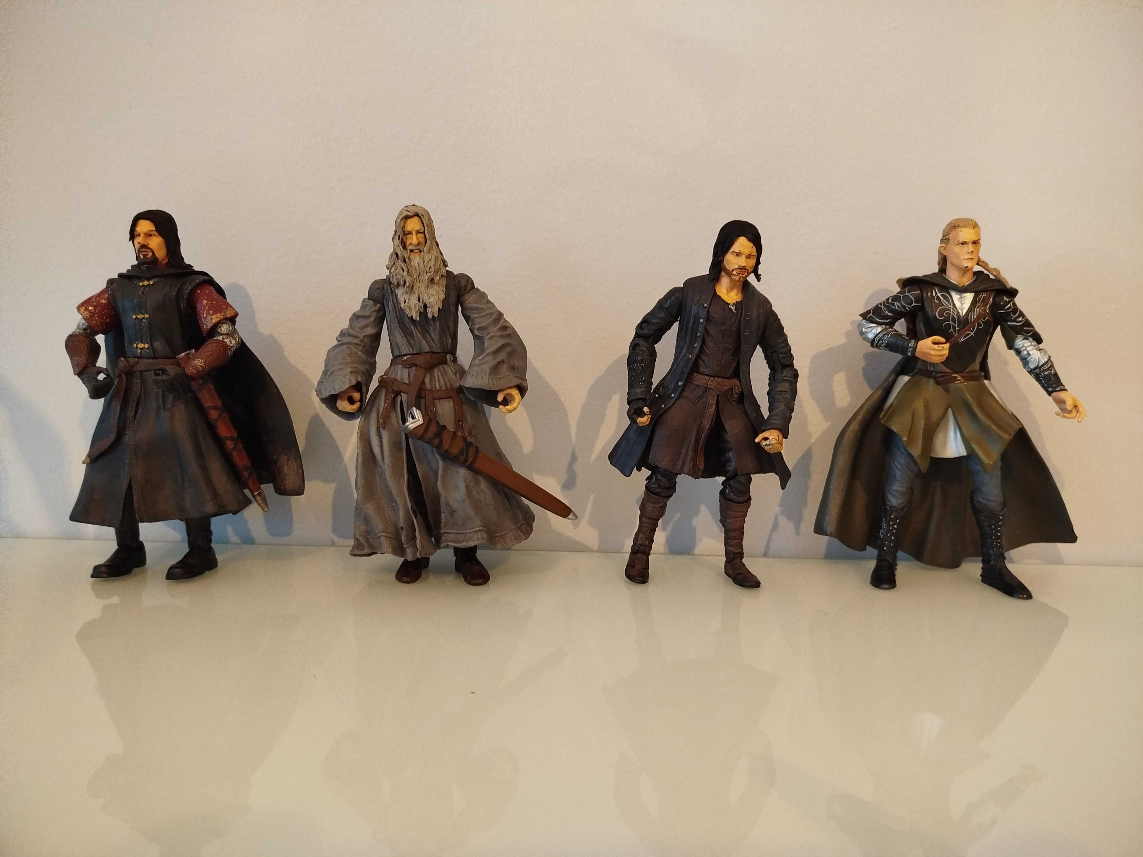 Figuras de acção LOTR- Legolas, Aragorn, Gandalf e Boromir
