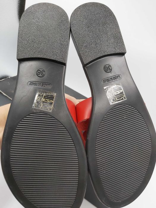 NOWE klapki KARL LAGERFELD skórzane czerwone rozmiar 36