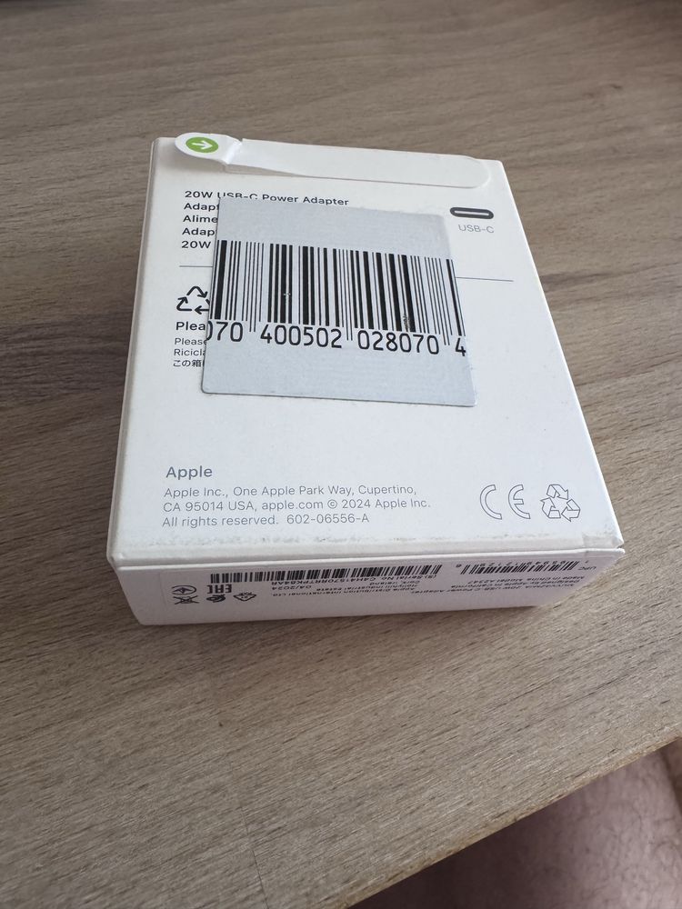 Ładowarka sieciowa powrr adapter APPLE MUVV3ZM/A 20W Biały