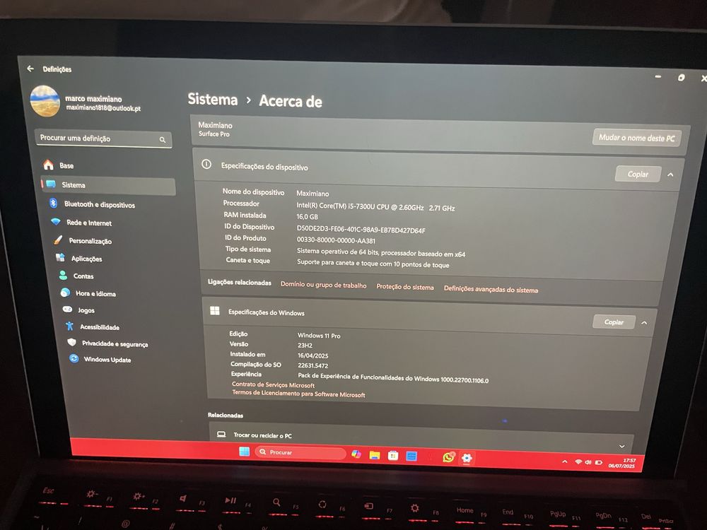 Microsoft surface pro 5