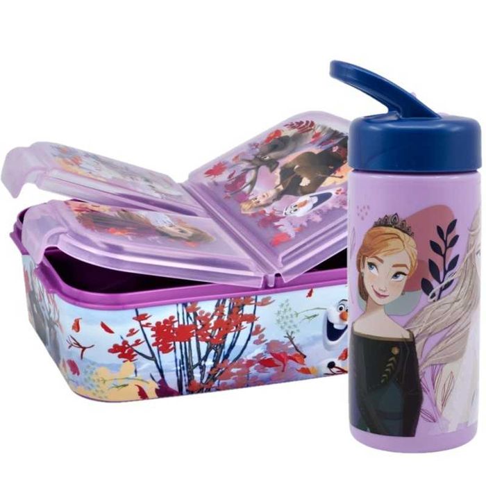 Śniadaniówka Pojemnik 3 Komory +Bidon Kraina Lodu