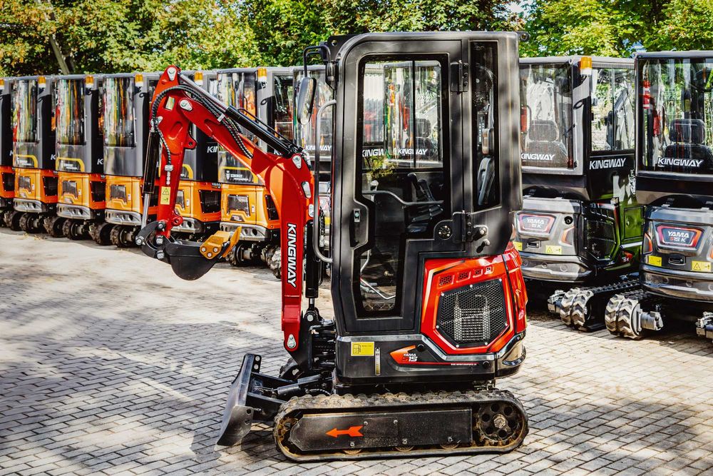 NOWA Minikoparka Kingway Yama S15K 1,4T RAMIĘ Skr 3 ŁYŻKI Kabina 112cm