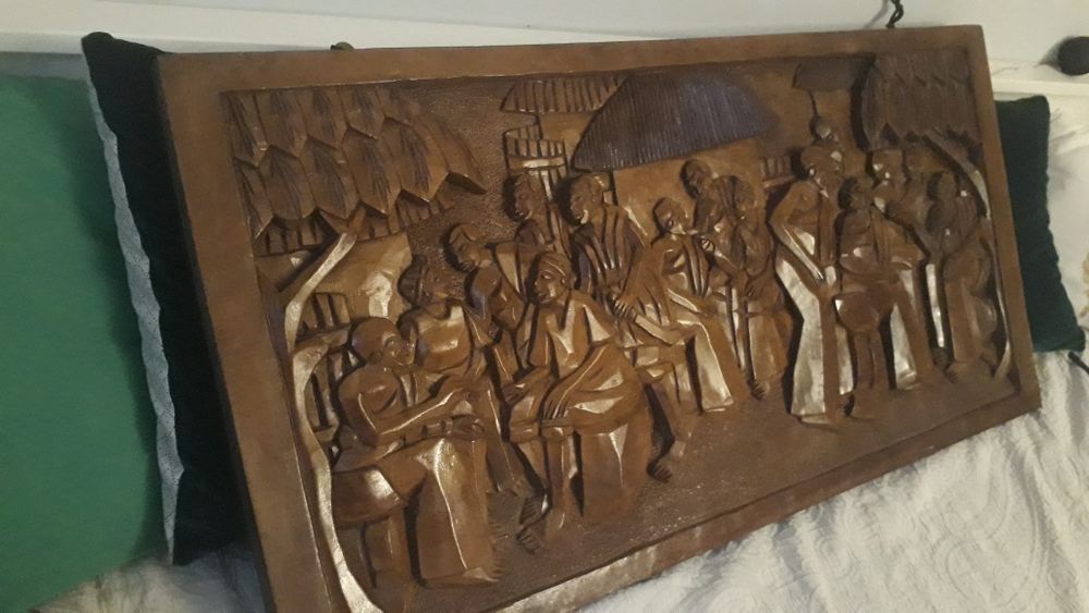 Obraz drewno płaskorzeźba