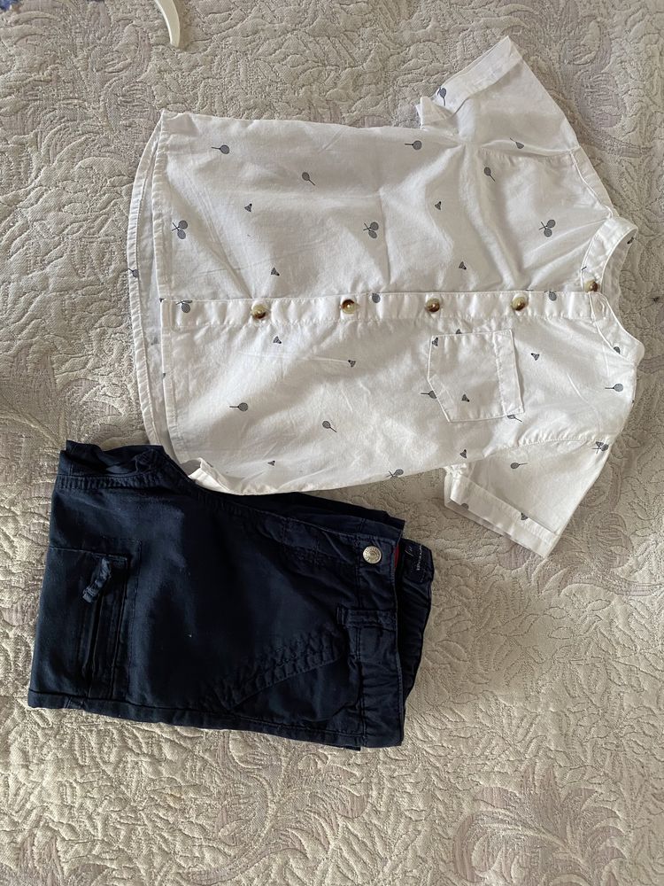 Lote roupa conjunto calças Tommy Hilfiger e camisas menino 2 anos