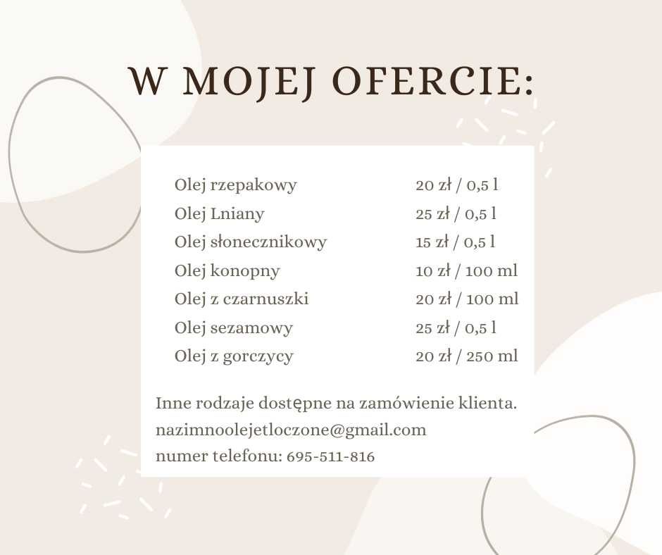 Oleje Tłoczone Na Zimno