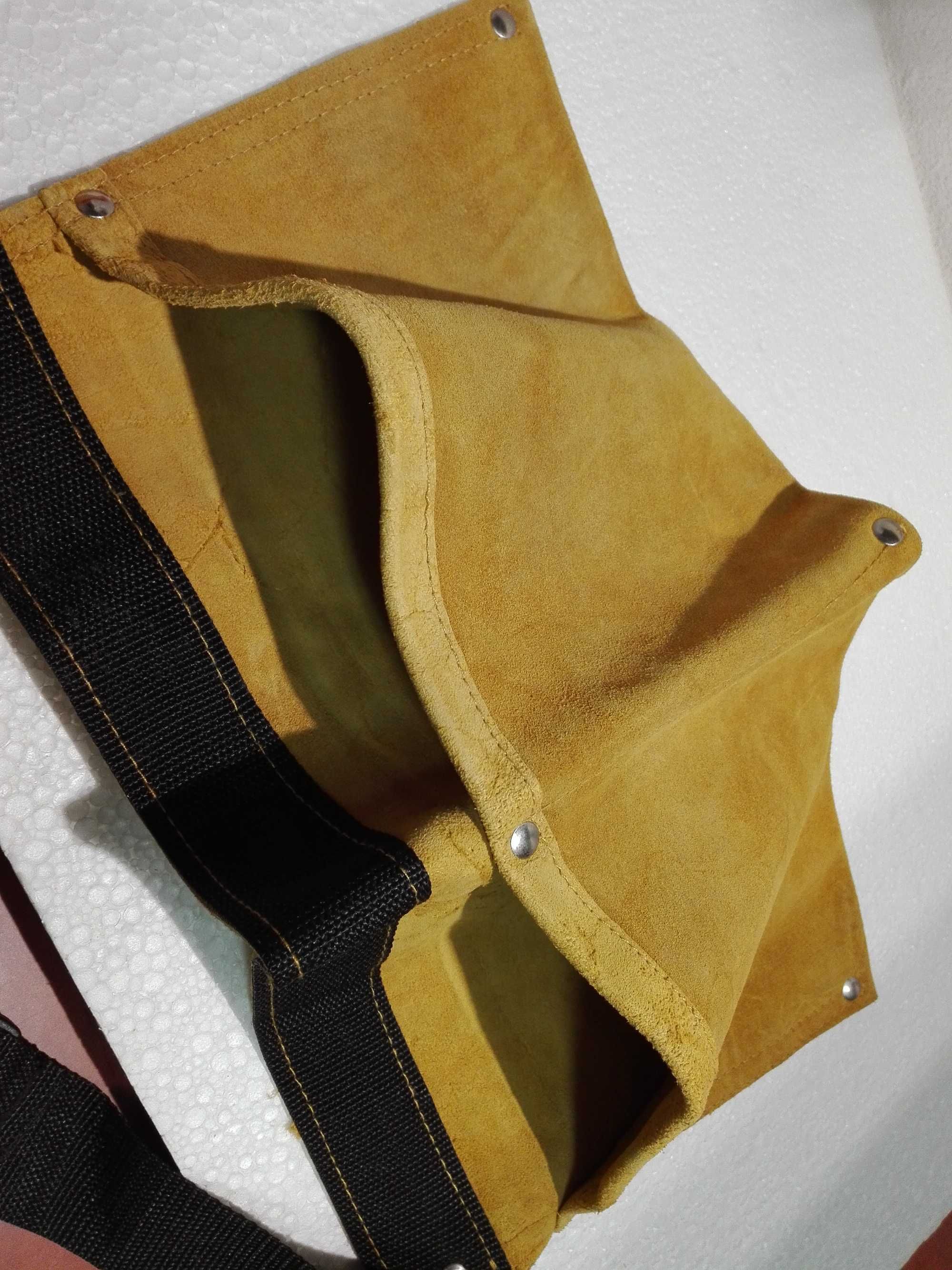 Cinto de trabalho em pele com 2 bolsos