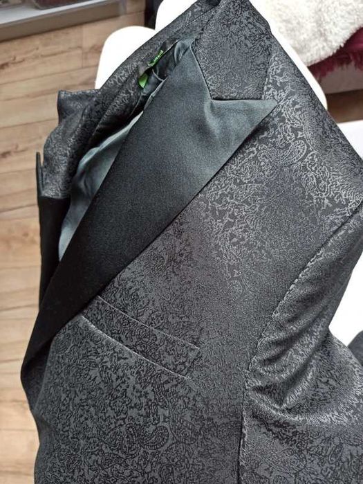 Garnitur smokingowy ślubny żakardowy guittard studniówka