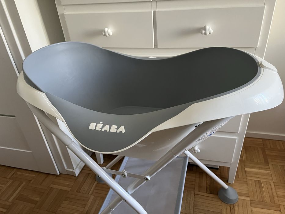 Wanienka Beaba ze stelażem + leżaczek i rurka odpływowa