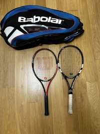 2 Rakiety tenisowe Wilson i Babolat + torba