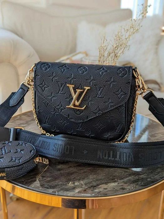 Люксовая женская сумочка через плечо Louis Vuitton черного цвета