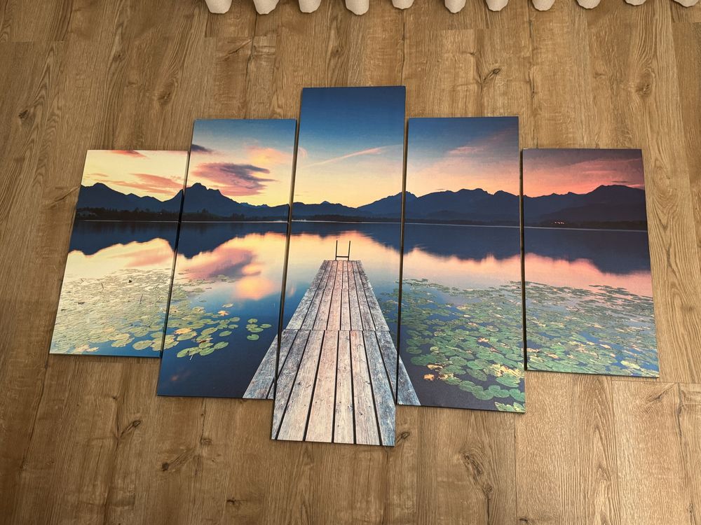Quadro Decorativo – Paisagem Lago ao Pôr-do-Sol