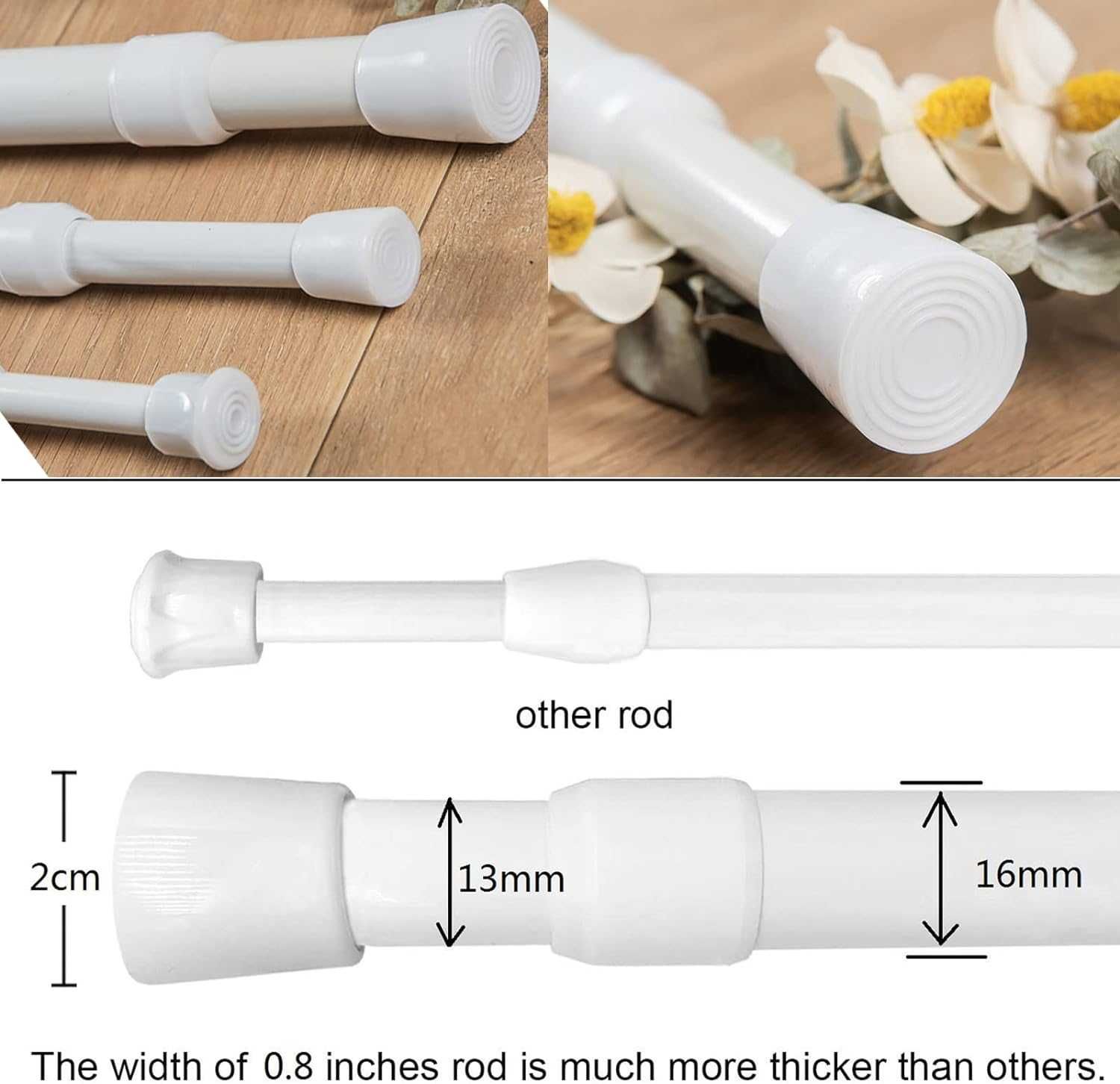 Nowy drążek / pręt zaciskowy / 2 szt / czarny 80-150cm !3606!
