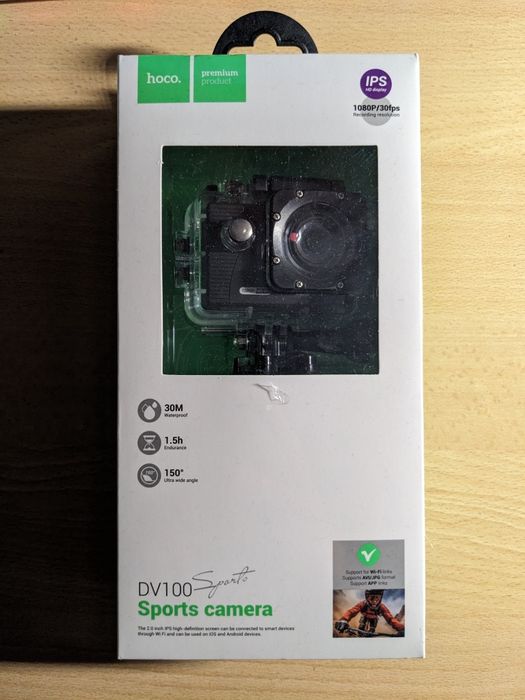Экшн-камера Hoco DV100 Sports Camera — водонепроницаемая, Wi-Fi, Full