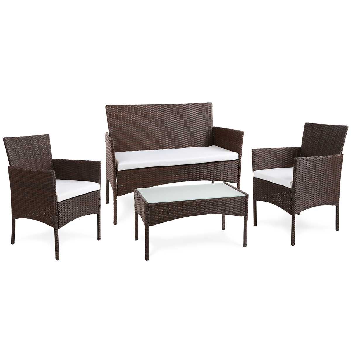 CONJUNTO DE JARDIM - Móveis de Jardim em Resina Trançada - 4 lugares