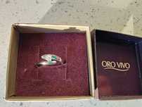 Anel de ouro branco e diamante
