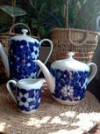 Arzberg germany porcelana Niemcy dzbanek, zestaw, kobalt