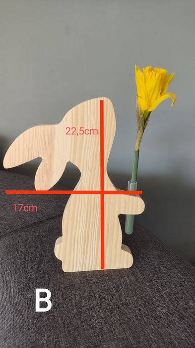 Drewniane zające ozdoba wielkanocna