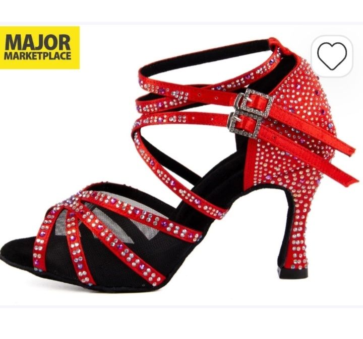 39.Damskie buty do tańca towarzyskiego Syrads Latin z kryształkami, do
