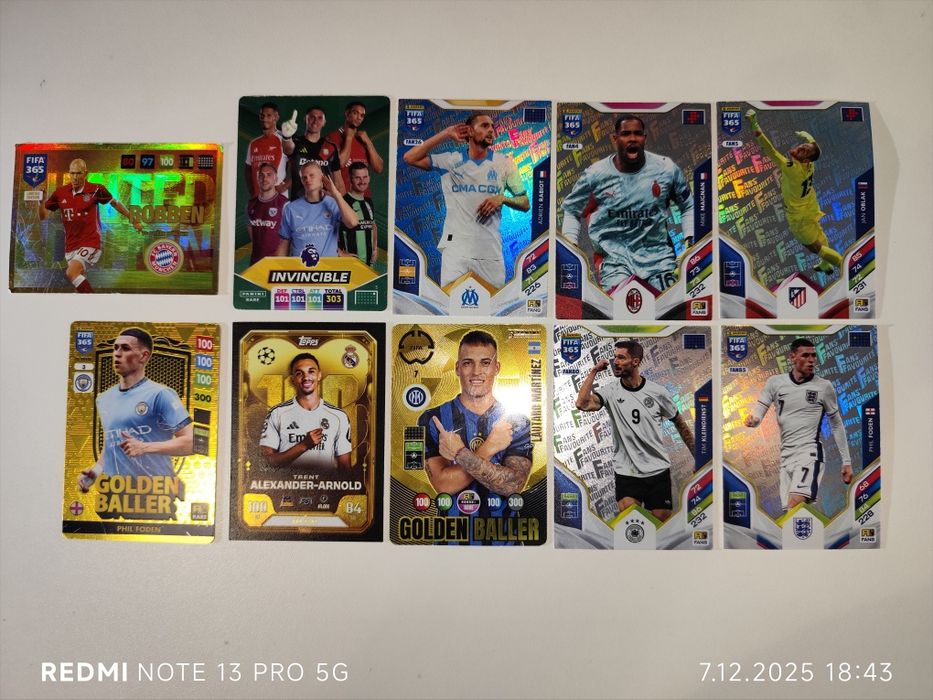 Karty z piłkarzami panini 365