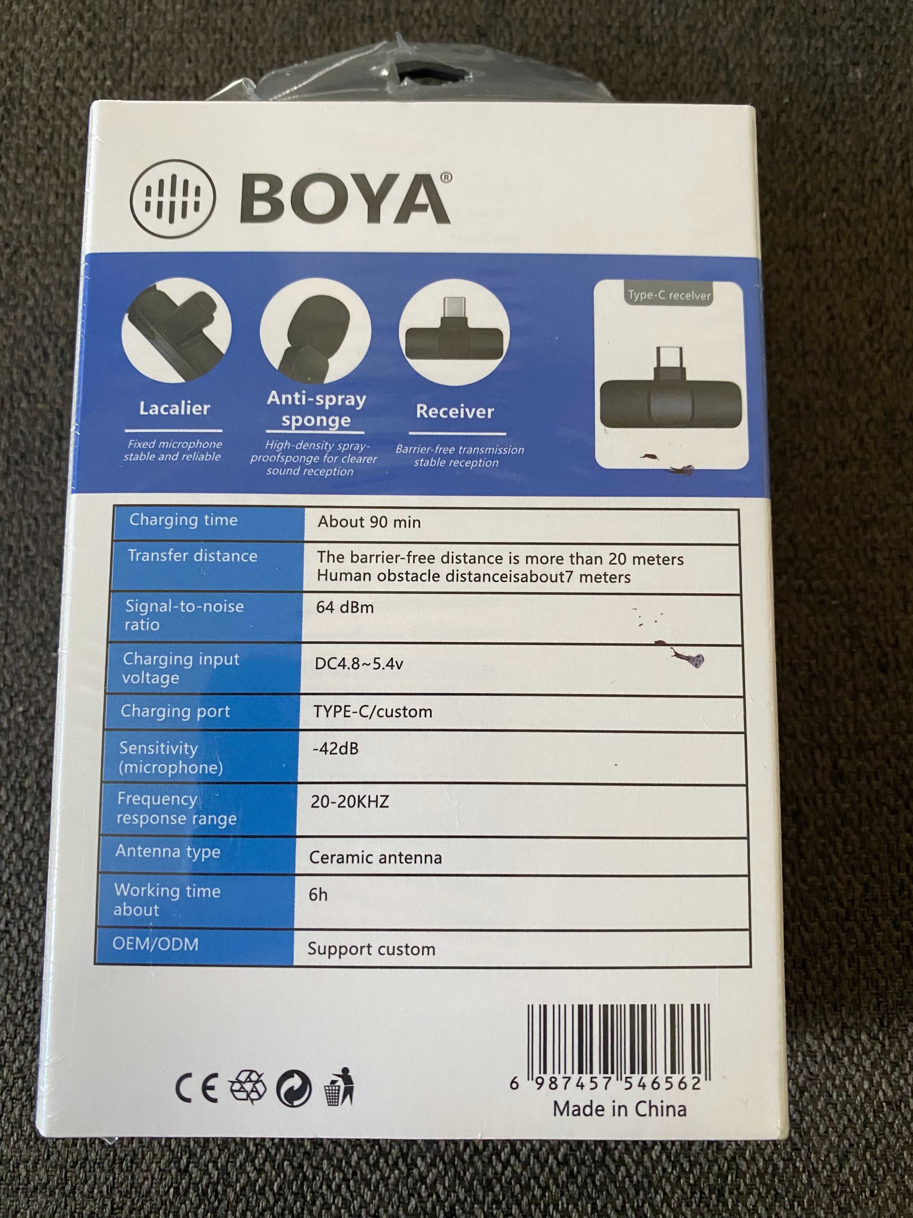 Професійний петличний мікрофон Boya BY-MW3 з Type-C, для айфона,