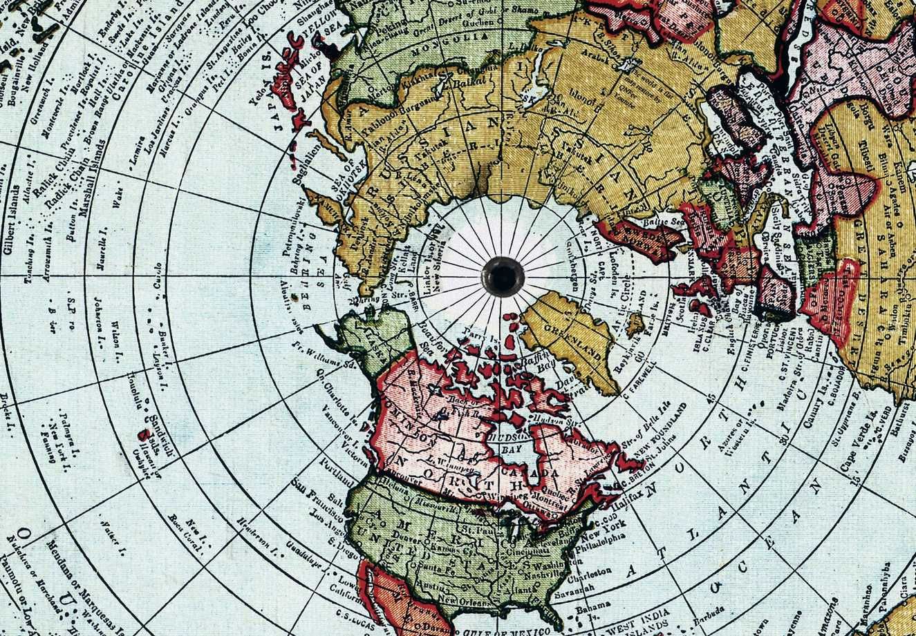 Plaska ziemia Mapa Świata Gleason 1892r. Odnowiona Flat Earth 100x70