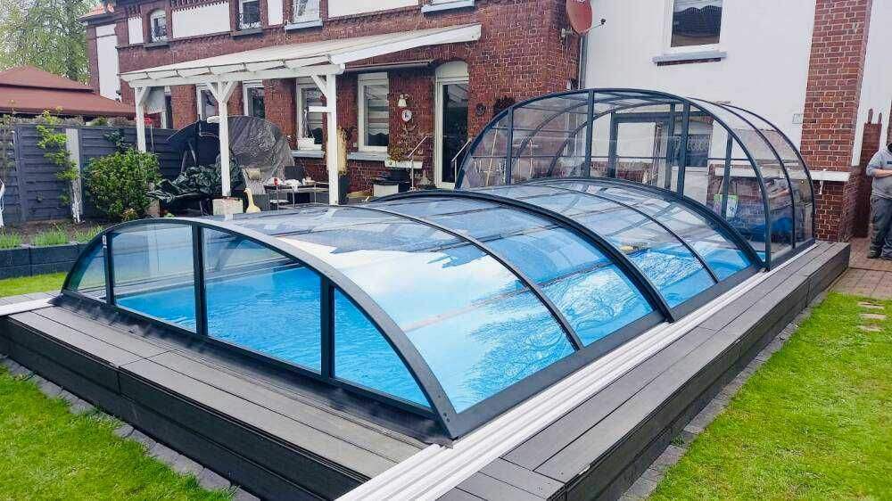 Zadaszenie na basen DUO Smart 10.29 x 4,75 x 2,30 poliwęglan lity dach