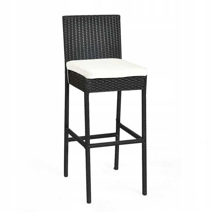 Zestaw 2 rattanowych hokerów barowych na taras, z poduszkami 180 kg